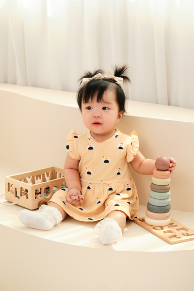 Organic Bamboo Peplum Dress Bodysuit Sushi