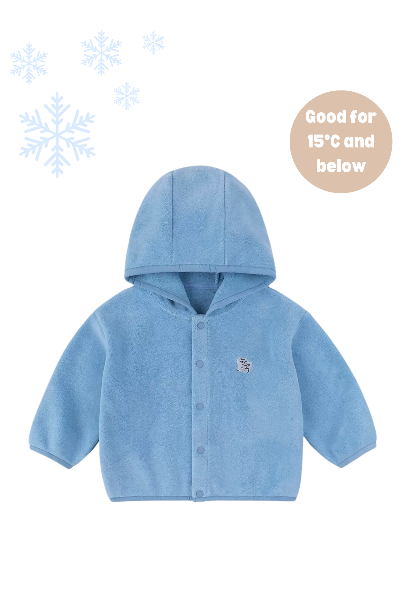 Holiday Travel Hooded Button Jacket Blue