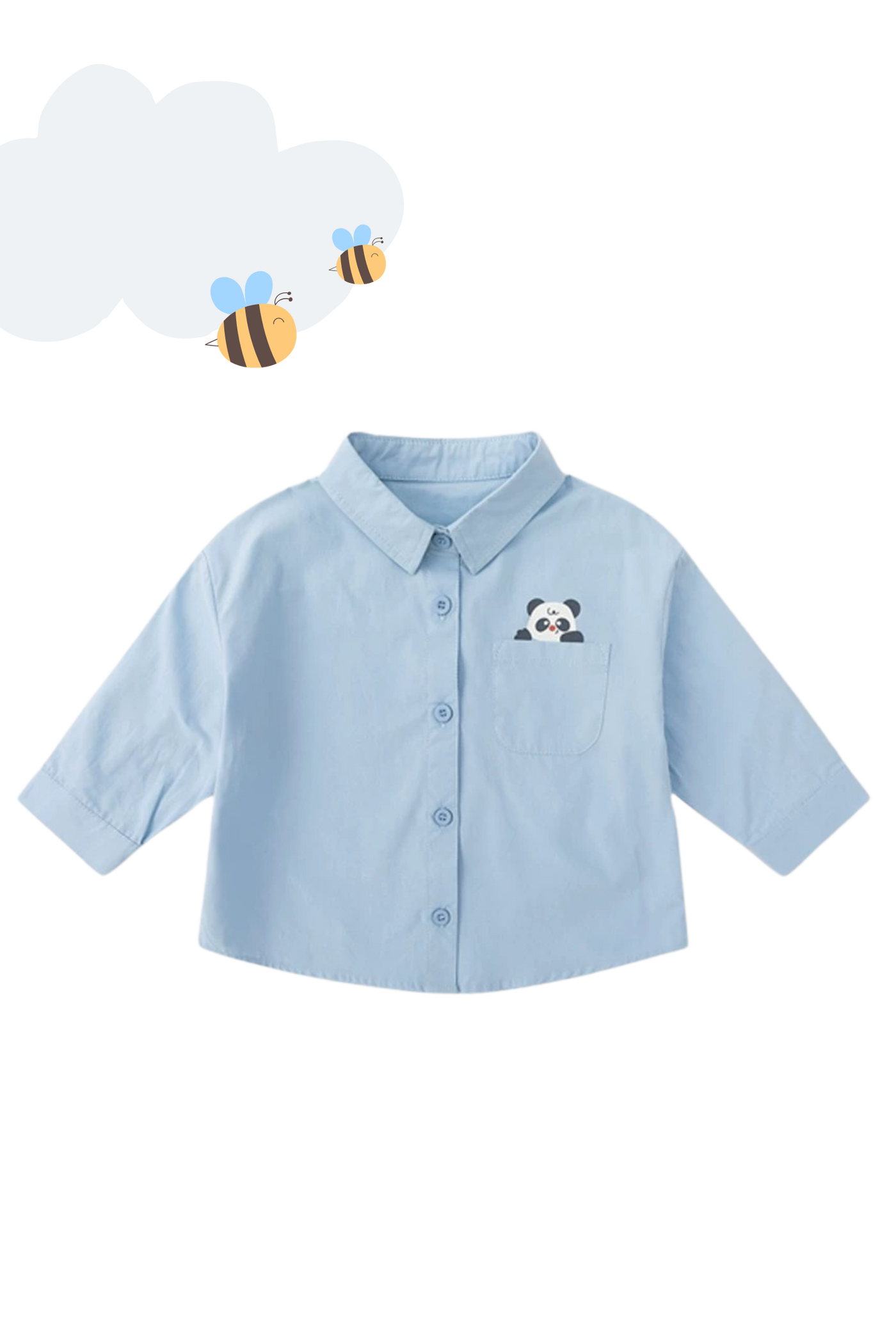 Button Boy's Shirt Panda