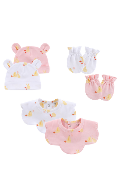 Organic Baby Firsts 8 Piece Set Bunny Soft Blush