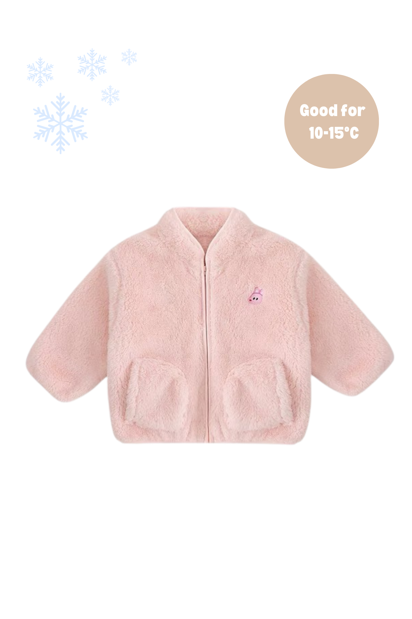 Fluffy Fleece Zip Jacket Soft Pink