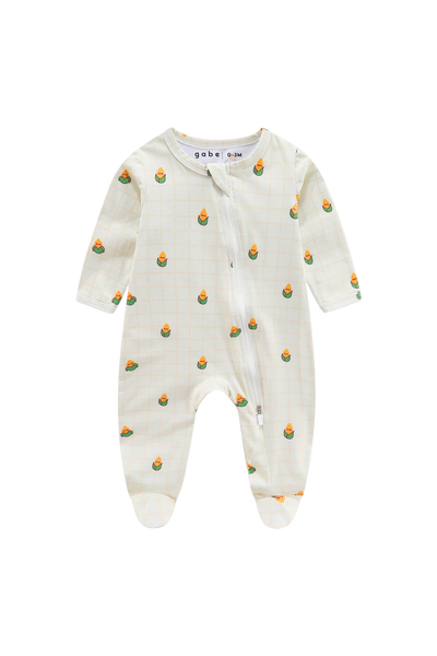 Soft Organic Cotton Sleepsuit Sweet Corn