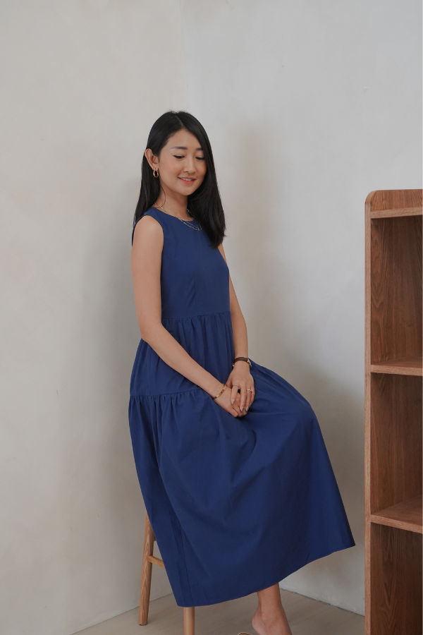 Kinship Maxi Tiered Dress - Navy