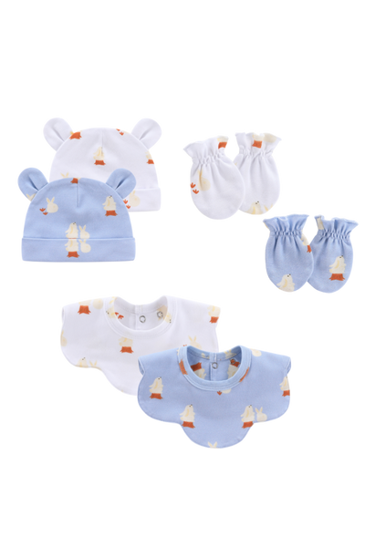 Organic Baby Firsts 8 Piece Bunny Set Cozy Blue