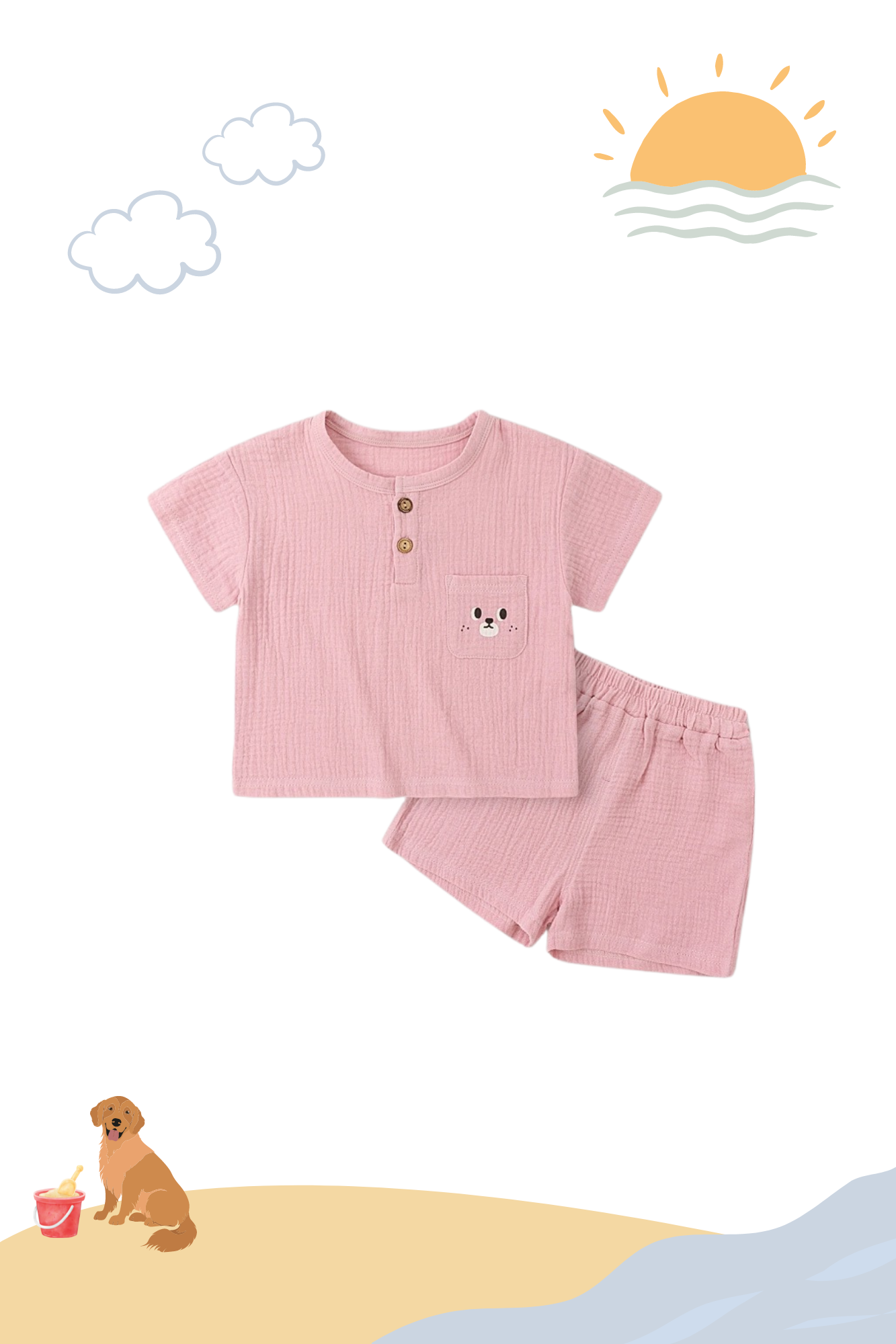 Summer Play Together Set Pink Bear