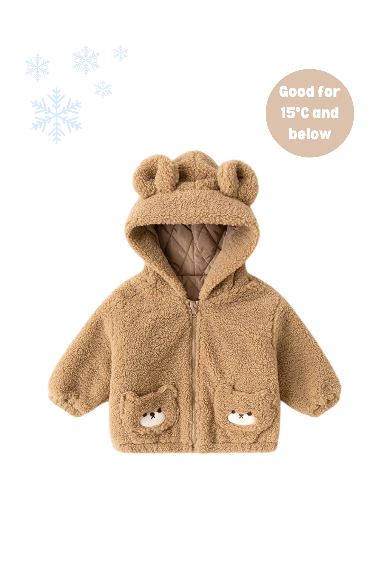 Fluffy Fleece Zip Jacket Hazelnut