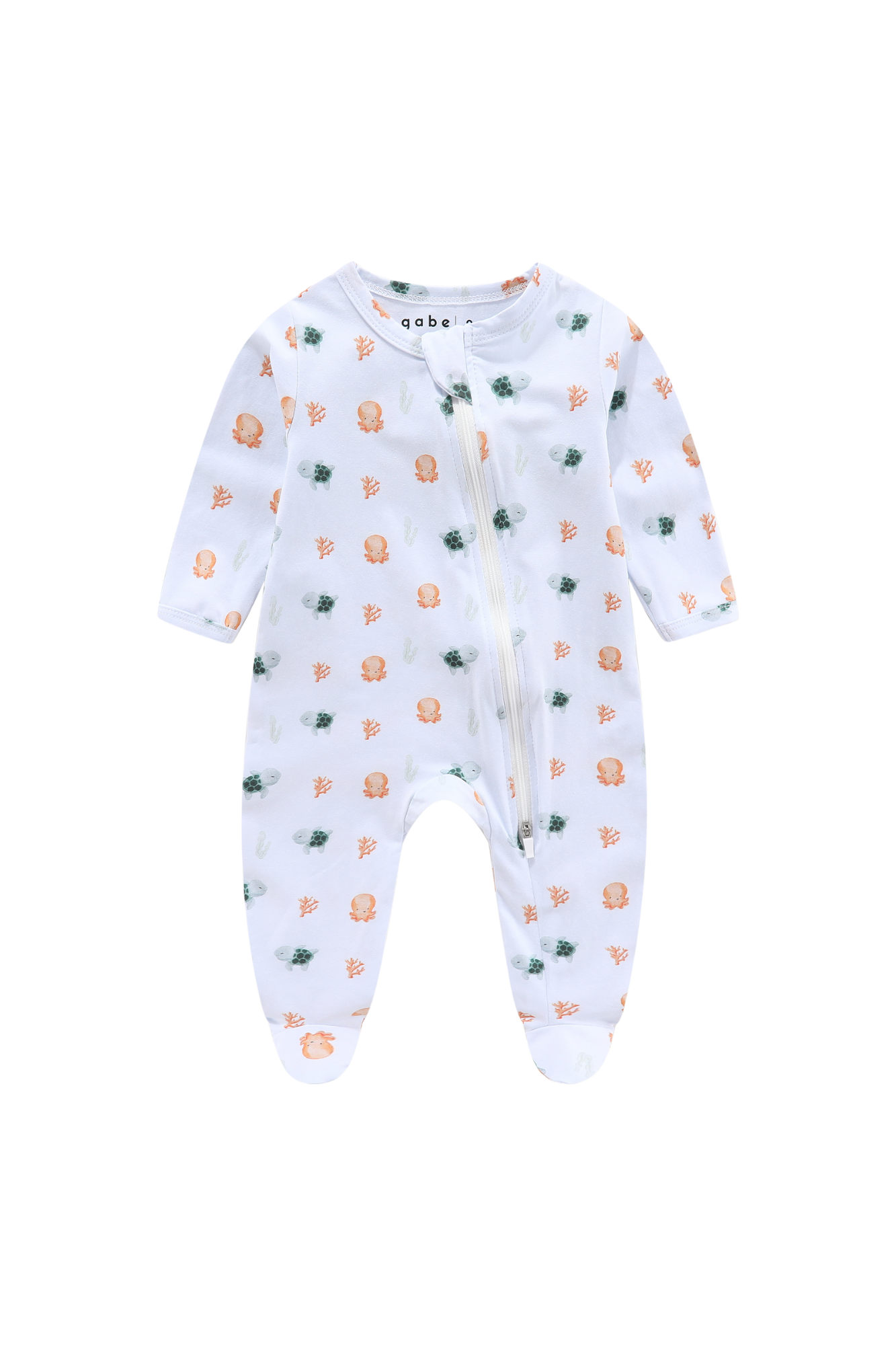 Soft Organic Cotton Sleepsuit Sea Creatures