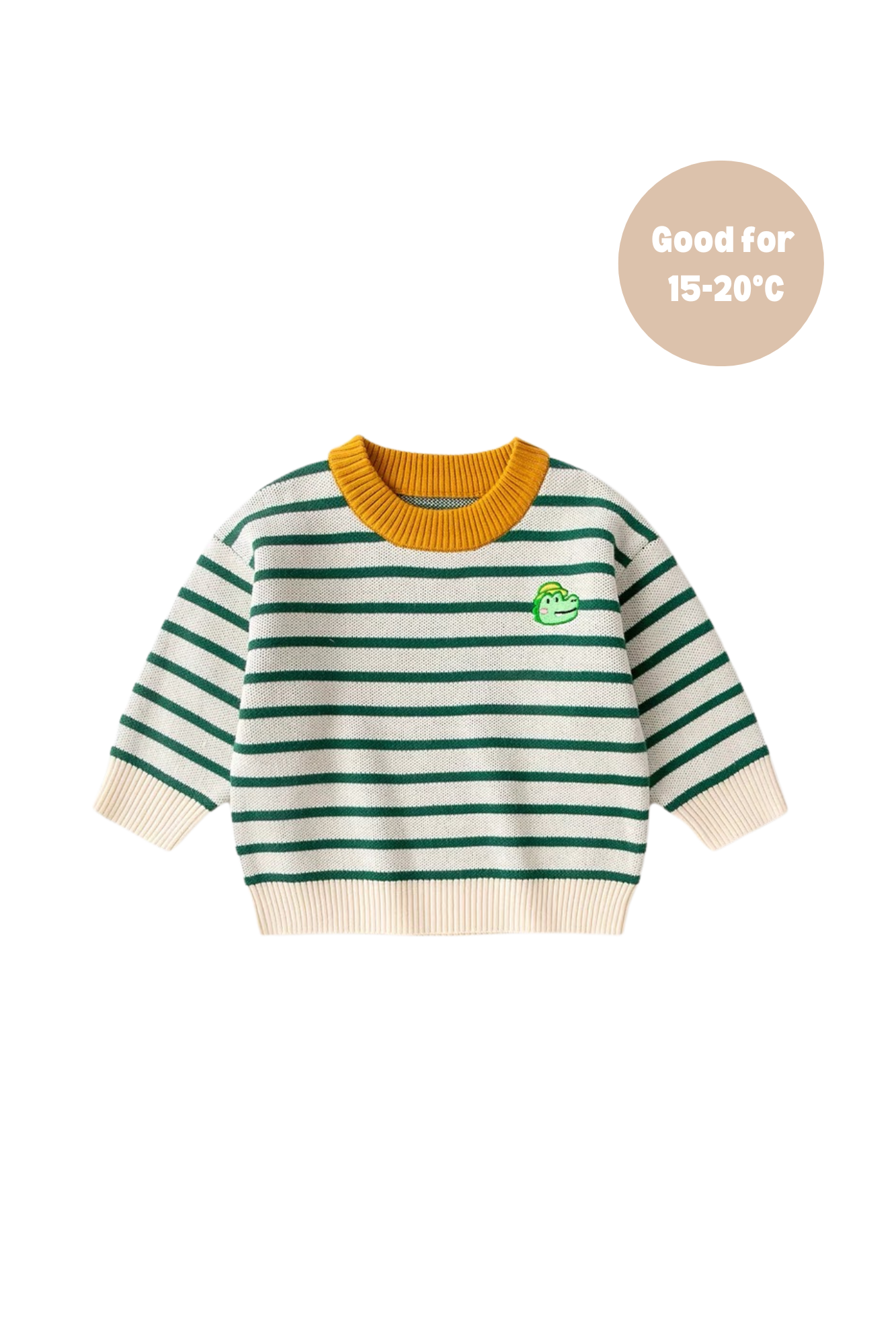 Kids Knitted Stripes Sweater Dinosaur