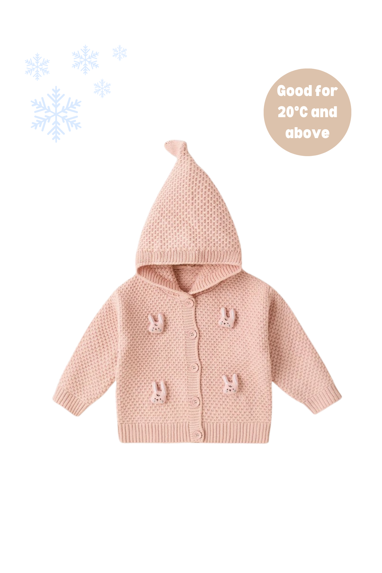 Hooded Knit Kids Cardigan Bunny