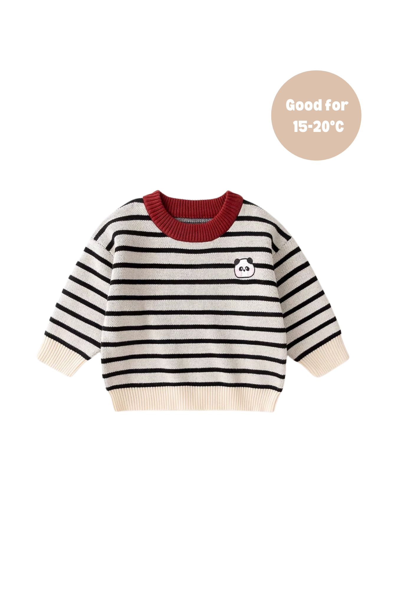 Kids Knitted Stripes Sweater Panda