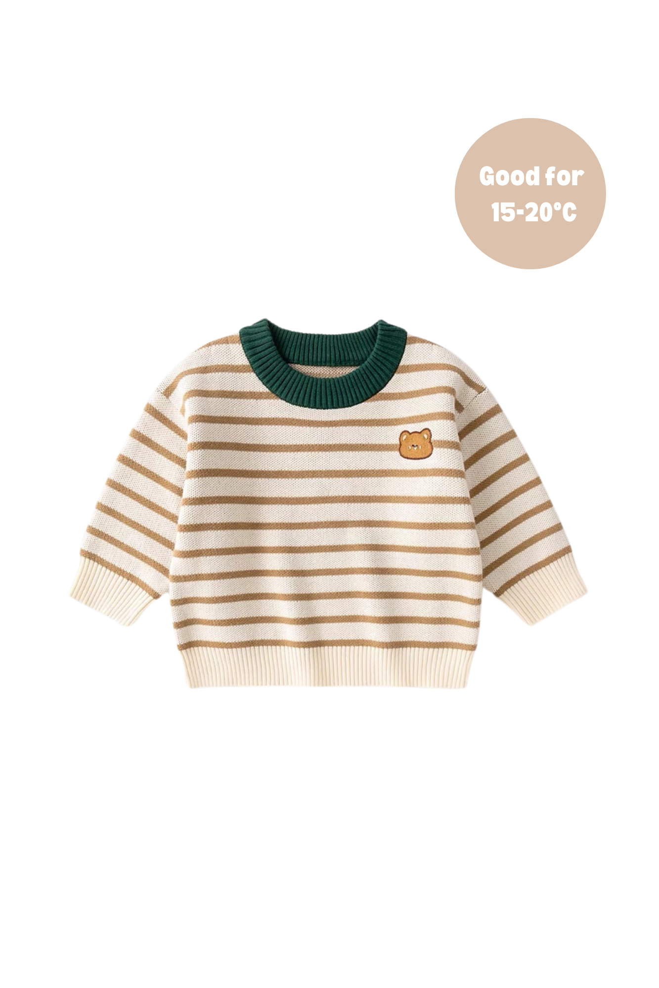 Kids Knitted Stripes Sweater Bear