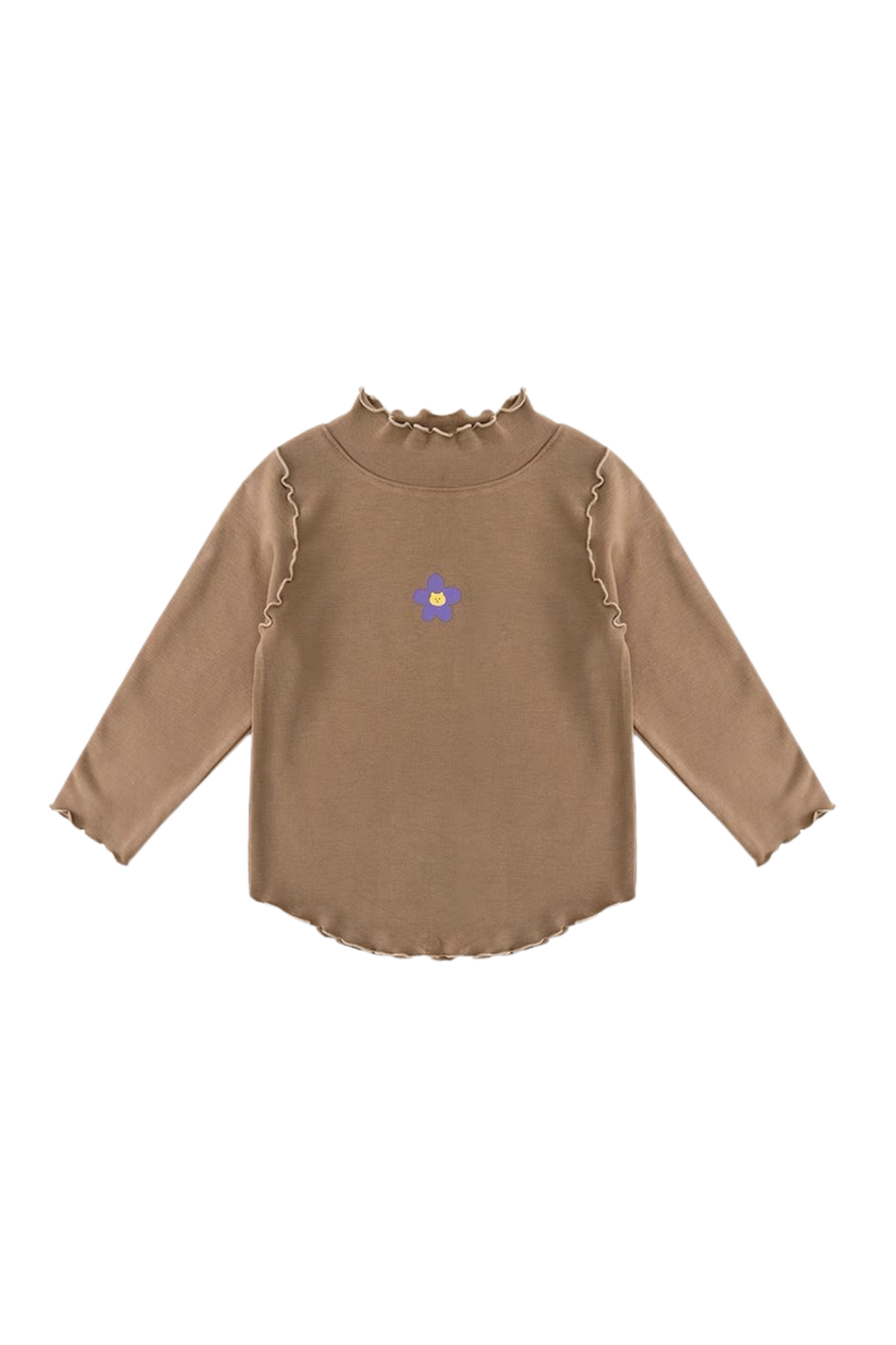 Kids Girl Daisy Long Sleeve Top Brown