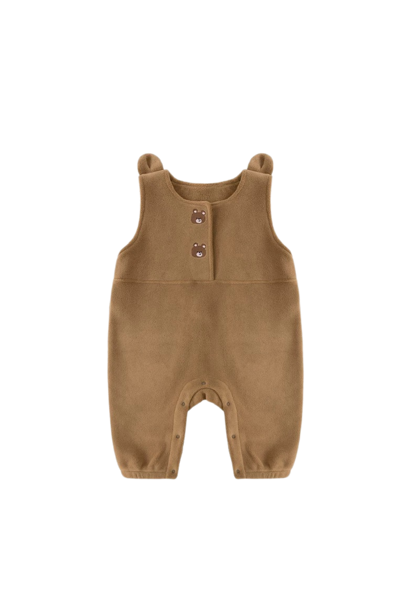 Casual Fleece Jumpsuit Brown Bear