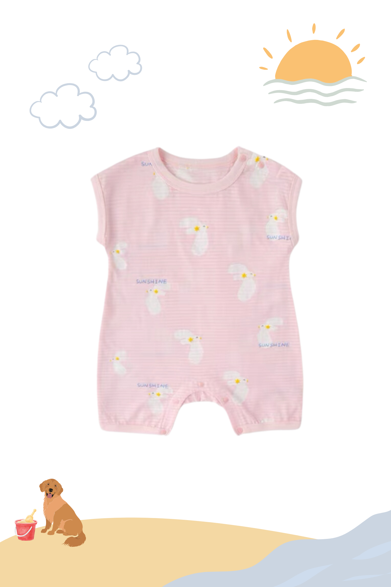 Air Series Summer Playsuit Pink