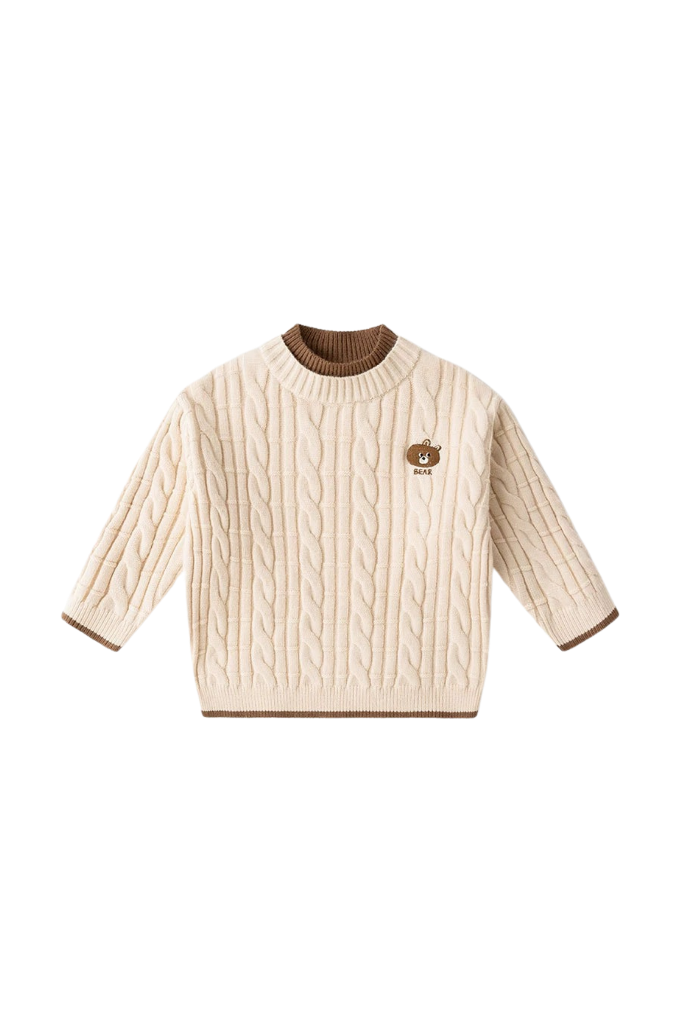 Kids Knitted Cream Sweater Bear