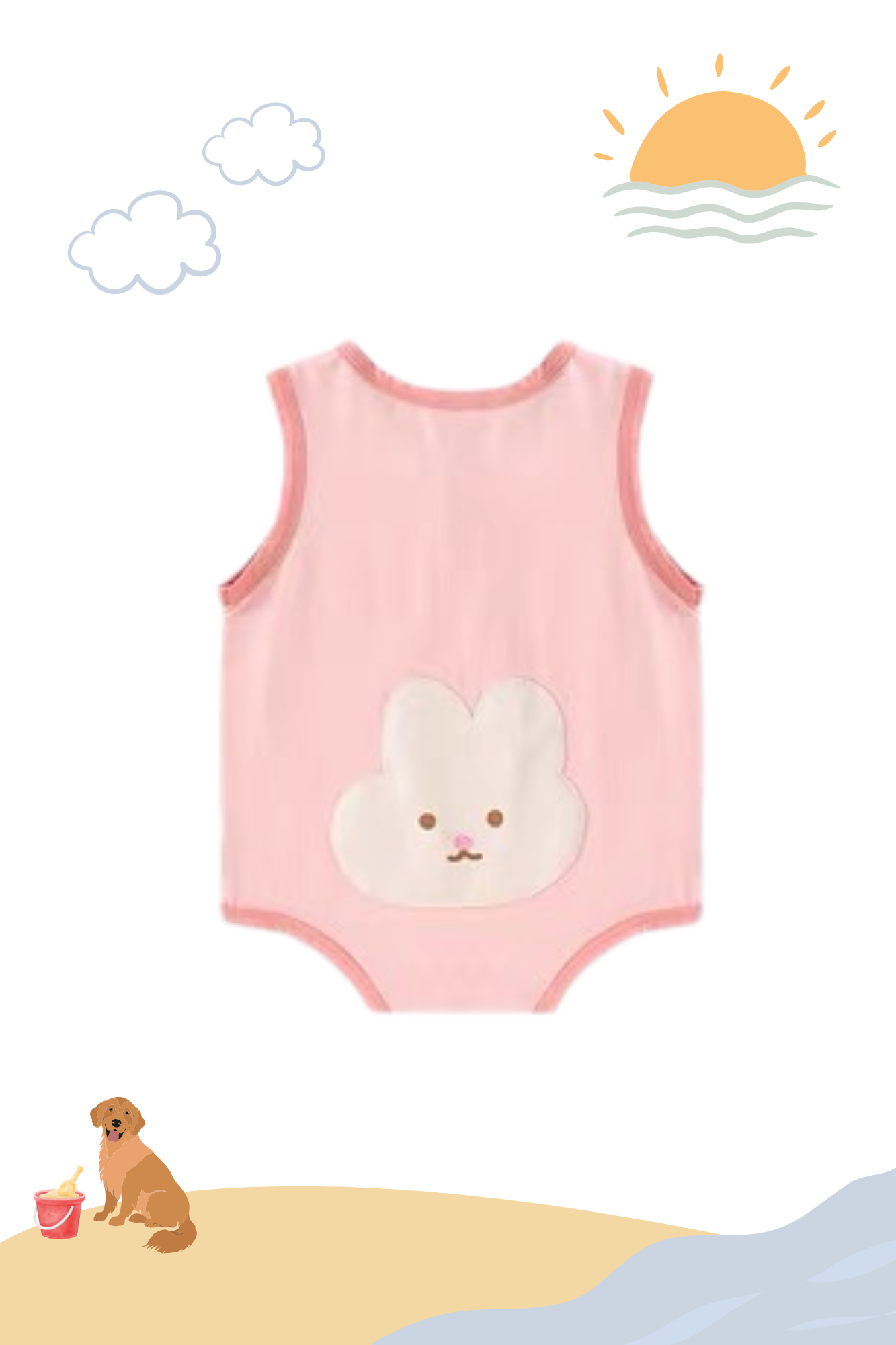 Summer Soft Cotton Playsuit Bunny