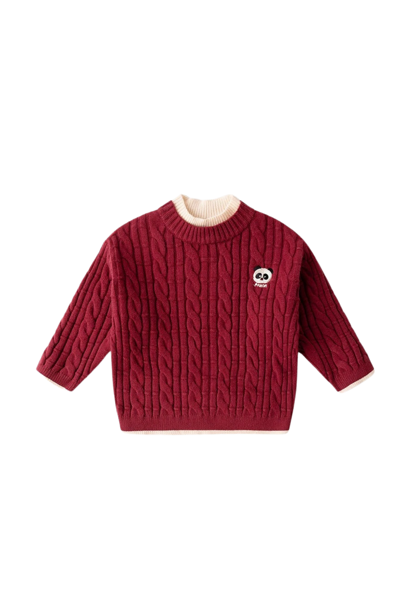 Kids Knitted Red Sweater Panda