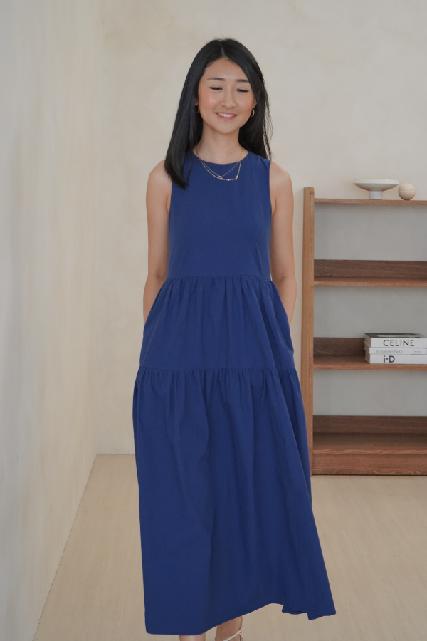 Kinship Maxi Tiered Dress - Navy