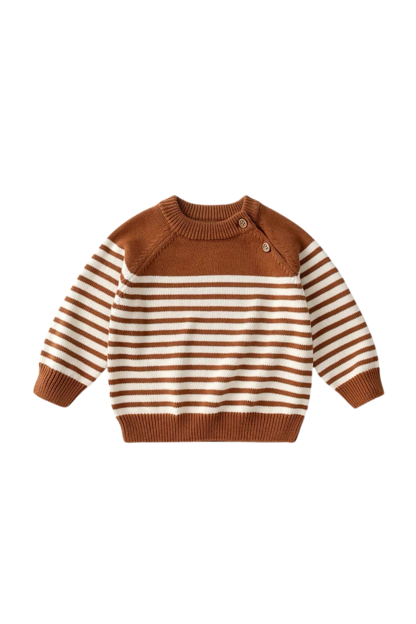 Autumn Kids Stripes Sweater Brown