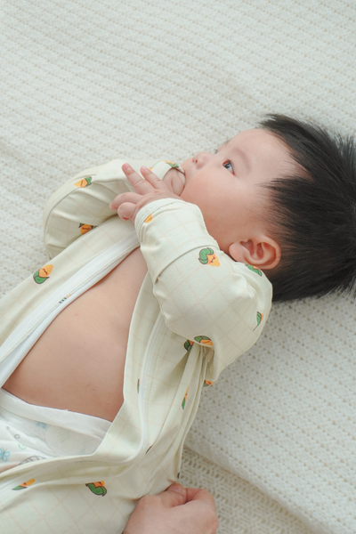 Soft Organic Cotton Sleepsuit Sweet Corn