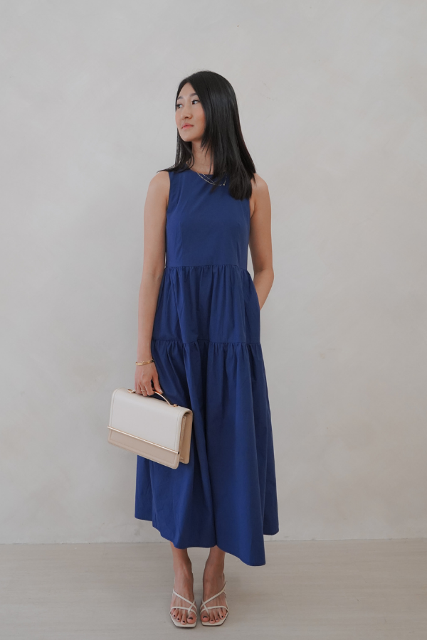 Kinship Maxi Tiered Dress - Navy