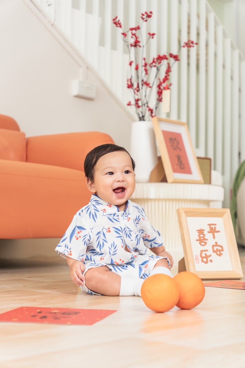 Harmony Baby Mandarin Collar Shirt Romper