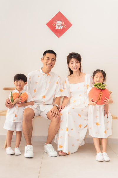 Prosperity Oranges Girl Cheongsam Flare Dress