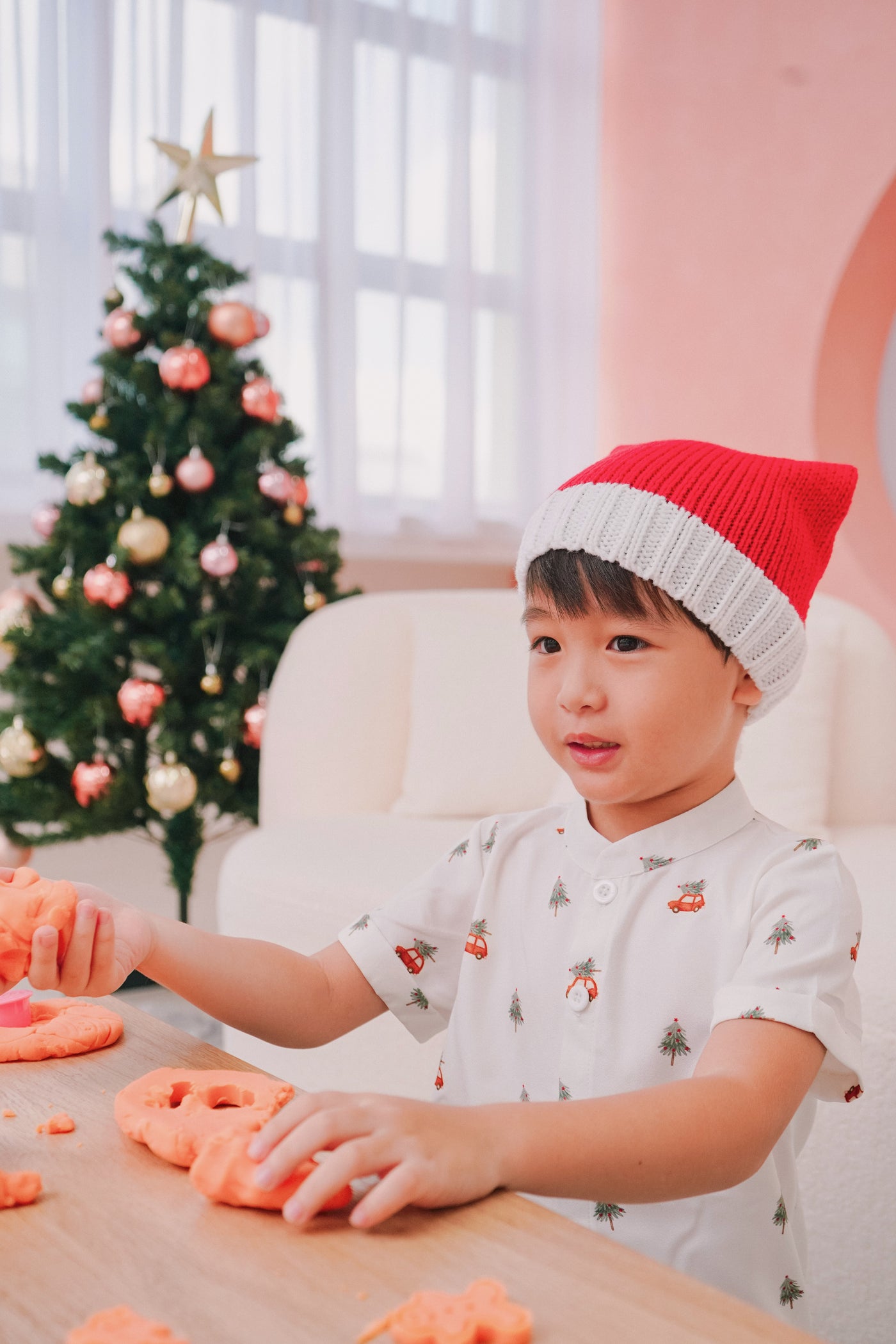 Tinsel & Tots Jingle Mandarin Collared Shirt