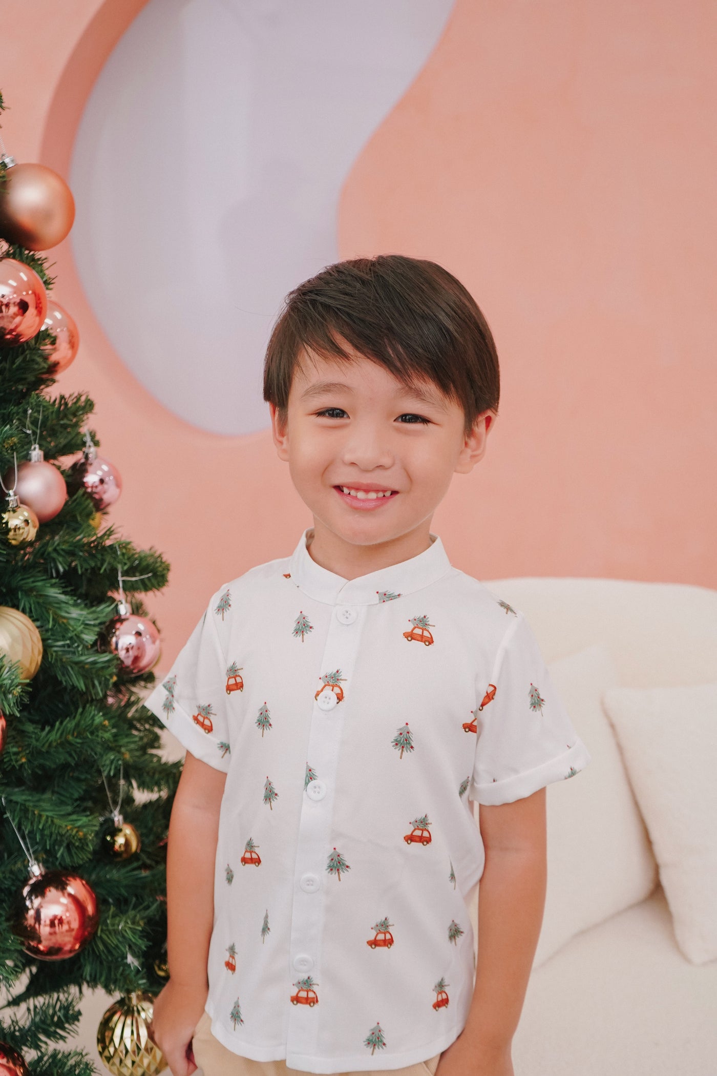 Tinsel & Tots Jingle Mandarin Collared Shirt