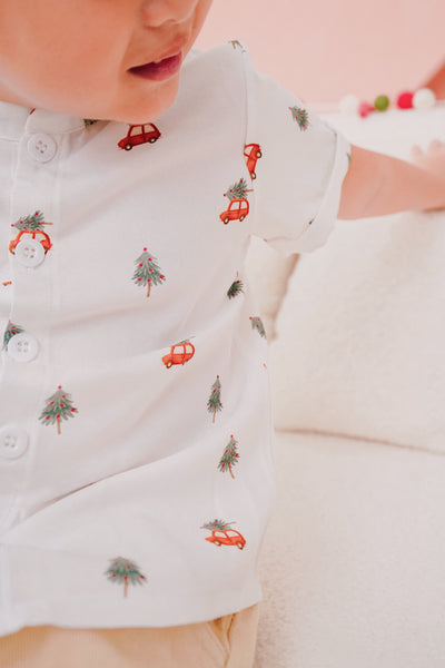 Tinsel & Tots Jingle Mandarin Collared Shirt