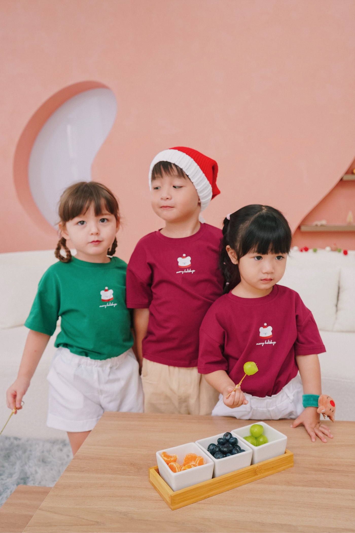 Merry Holidays Kids Relaxed Olive Tee (Unisex) Lo