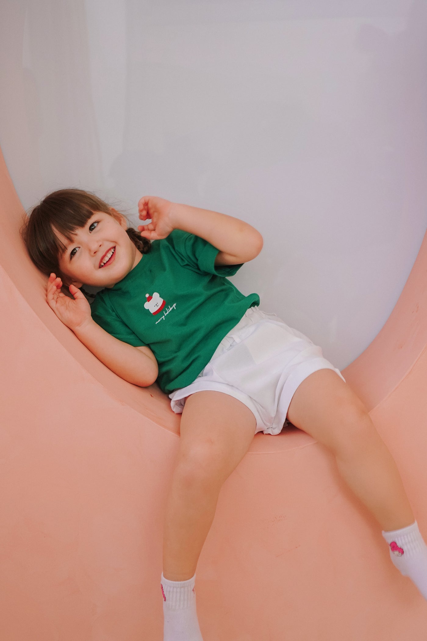 Merry Holidays Kids Relaxed Olive Tee (Unisex) Lo